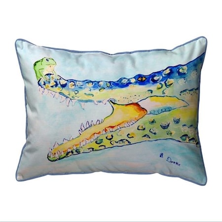 Betsy Drake SN1004 11 X 14 In. Crocodile & Frog Small Indoor & Outdoor Pillow